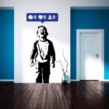 Vinile decorativo banksy ragazzino social networks
