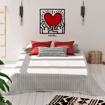 Vinile e adesivi illustrazione cuore keith haring