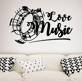 Vinili e adesivi pentagramma love music