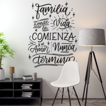 Vinile frase famiglia dove inizia la vita