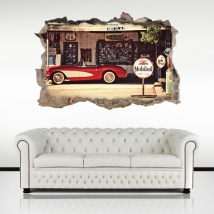Vinile 3d retrò auto route 66