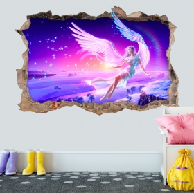 Vinile 3d illustrazione donna angelo