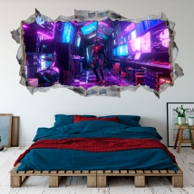 Vinile decorativo 3d marvel spider-man miles morales