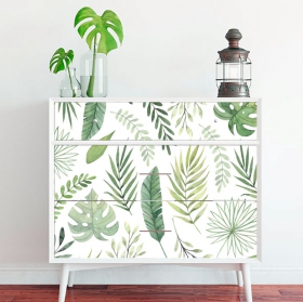 Vinile decorativo foglie per decorare i cassetti