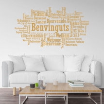 Vinile decorativo lingue di benvenuto catalano