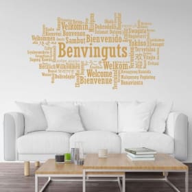 Vinile decorativo lingue di benvenuto catalano