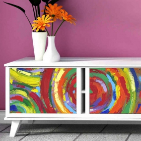 Vinili cerchi di pittura decorano mobili o armadi