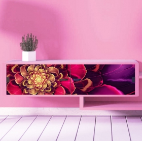 Vinili per decorare mobili e armadi frattali fiore
