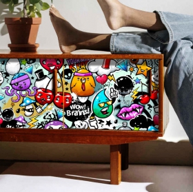 Vinile per mobili o armadi giovani graffiti