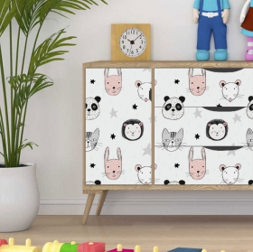 Vinili per decorare mobili o armadietti animali per bambini