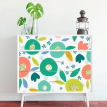 Vinili fiori colorati per decorare mobili e armadi