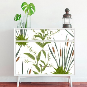 Vinili con fiori e tife per mobili e armadi