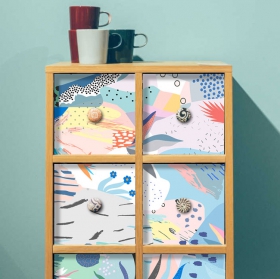 Vinili mobili o armadi illustrazione fiori e tratti