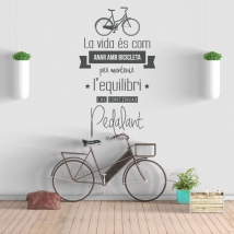 Vinile frase in catalano la vita è come andare in bicicletta