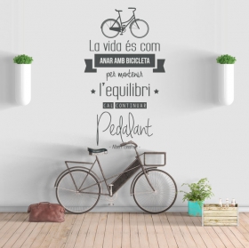 Vinile frase in catalano la vita è come andare in bicicletta