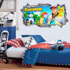 Vinile decorativo 3d pokemon fortnite