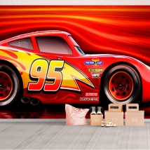 Carta da parati o carta da parati disney pixar saetta mcqueen cars 3