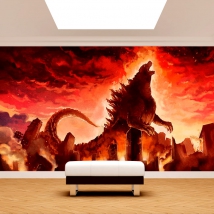 Carta da parati o murale godzilla