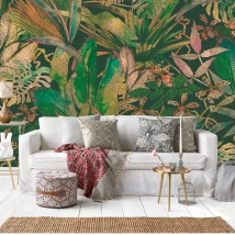 Carta da parati o carta da parati fiori piante tropicali