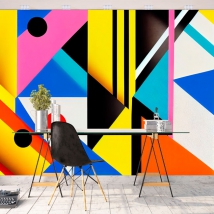 Carta da parati pittura arte astratta geometrica