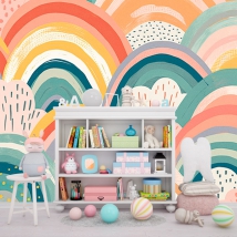 Carta da parati o carta da parati pittura ad acquerello arcobaleno