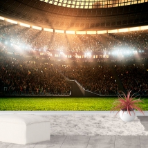 Carta da parati o carta da parati luci del tunnel dello stadio di calcio
