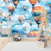 Carta da parati o carta da parati palloncini del cielo dell'acquerello