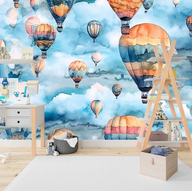 Carta da parati o carta da parati palloncini del cielo dell'acquerello