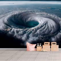 Carta da parati o fotomurale tornado visto dalla stratosfera