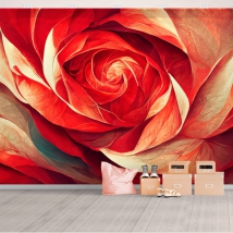 Carta da parati rosa artistica disegno in primo piano