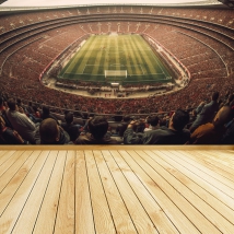 Carta da parati o murale stadio di calcio vista a volo d'uccello