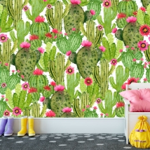 Carta da parati disegno cactus modello acquerello infantile moderno giovanile