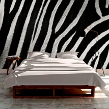Carta da parati decorazione del primo piano della trama della pelle di zebra