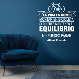 Frase in vinile andare in bicicletta albert einstein