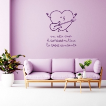 Vinile frase in questa casa il cuore prende il comando