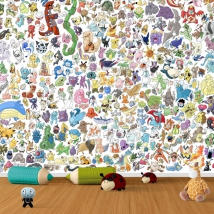 Carta da parati catalogo fotomurale di sfondo giovanile per bambini pokemon