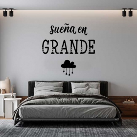 Adesivi murari decorativi con frasi motivazionali per sognare in grande
