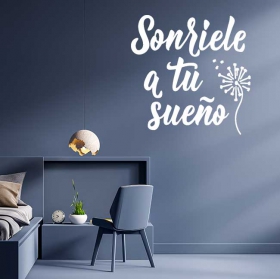  adesivi da parete ispirativi "sorridi al tuo sogno