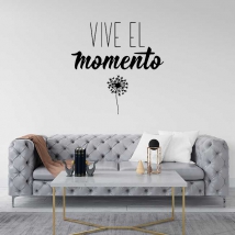  adesivi decorativi con la frase ispiratrice "vivi il momento"