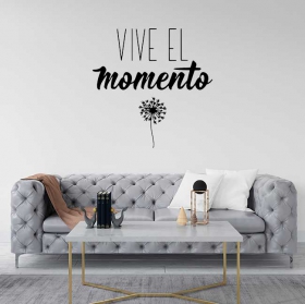  adesivi decorativi con la frase ispiratrice "vivi il momento"