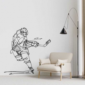 Adesivi decorativi e vinili: silhouette giocatore di hockey