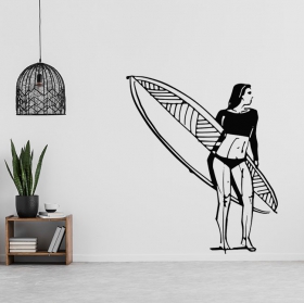 Adesivi decorativi e adesivi ragazza surfista