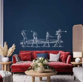 Vinili decorativi e adesivi sportivi, giocatore di golf in swing
