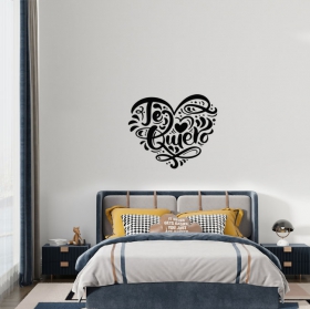 Vinile adesivo decorativo ti amo cuore