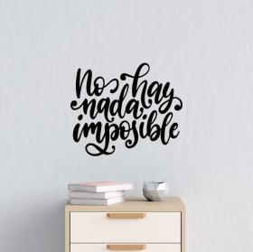 Adesivi decorativi in vinile con frase motivazionale "niente &egrave; impossibile"