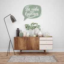 Adesivi decorativi in ​​vinile con frasi motivazionali la vita è bella