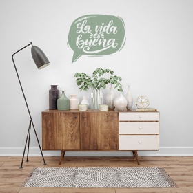 Adesivi decorativi in ​​vinile con frasi motivazionali la vita &egrave; bella