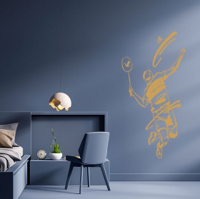 Vinili decorativi e adesivi sportivi giocatore di badminton