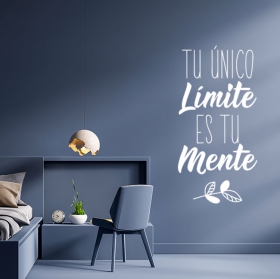 Vinili decorativi e adesivi con frasi motivazionali il tuo unico limite è la tua mente
