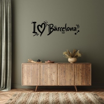 Frase adesiva in vinile i love barcellona